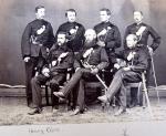 Back row left to right Lieut.J.M. Sym, Surgeon J.R.Johnson, Lieut. J.S. Oliphant, Lieut. A.P.Broome(?). Front row left to right Capt. H.P. Close, Major O.E. Rothney C.S.I., Lieut. E.C. Codrington