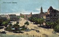 A vintage colour postcard of the Floral Fountain, Bombay