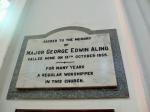 Major George Edwin Aling, Memorial St Marks Cathedral Bangalore