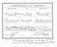 Certificate of Baptism for Dennis Wm Leonard