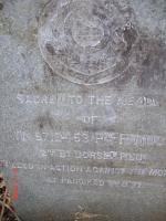 Gravestone of Private P. Hug(hes), 2nd Battn. Dorset Regt.
