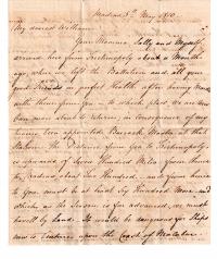 A Letter from Nicholas Matthew Smyth to his son William Robinson Smyth 1810 - 1